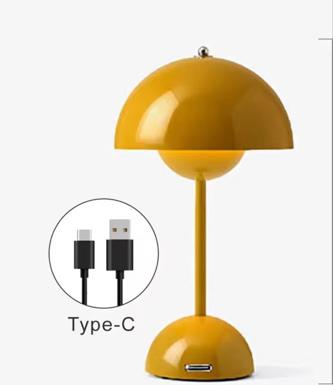 Abajur Luminária de Mesa Cogumelo LED Touch Recarregável - 3 Tons de Luz