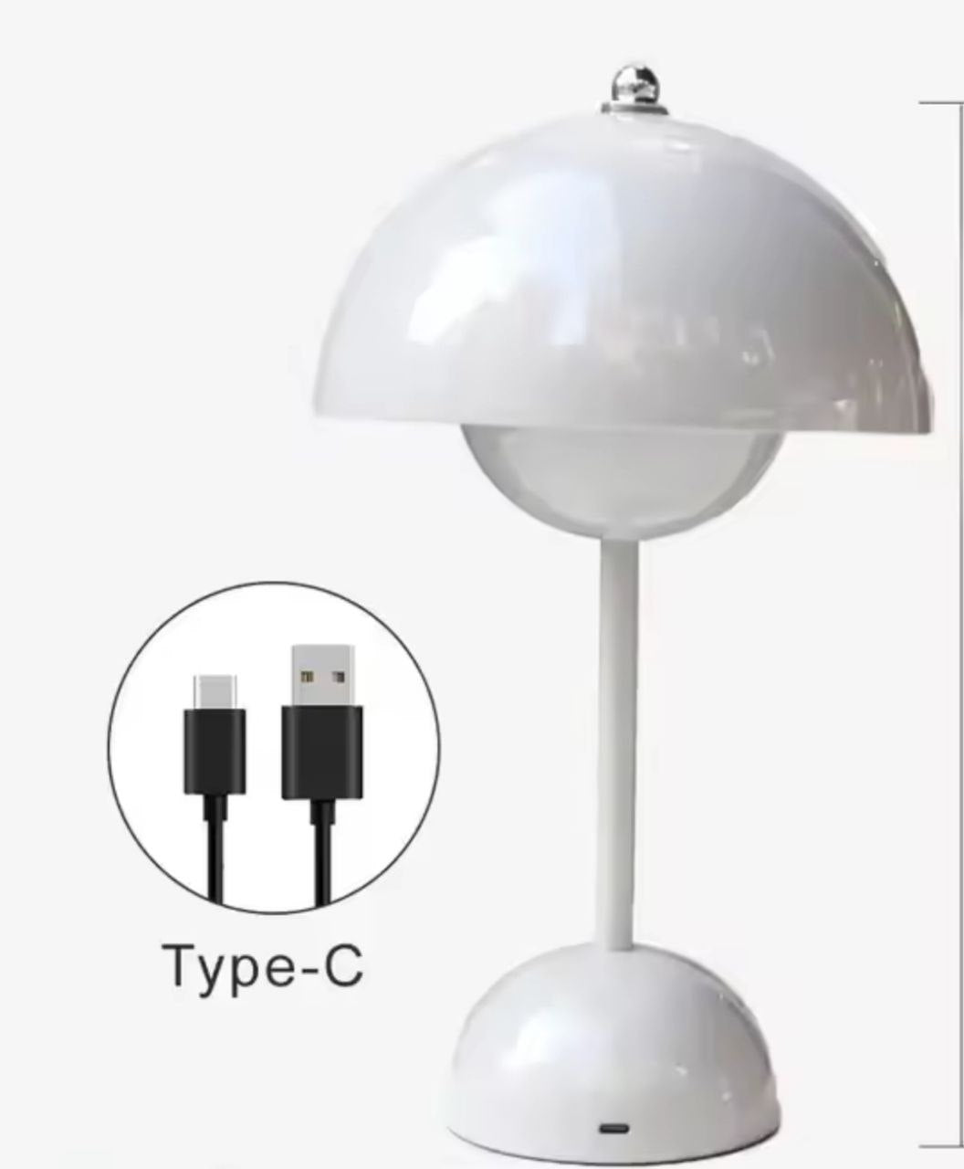 Abajur Luminária de Mesa Cogumelo LED Touch Recarregável - 3 Tons de Luz