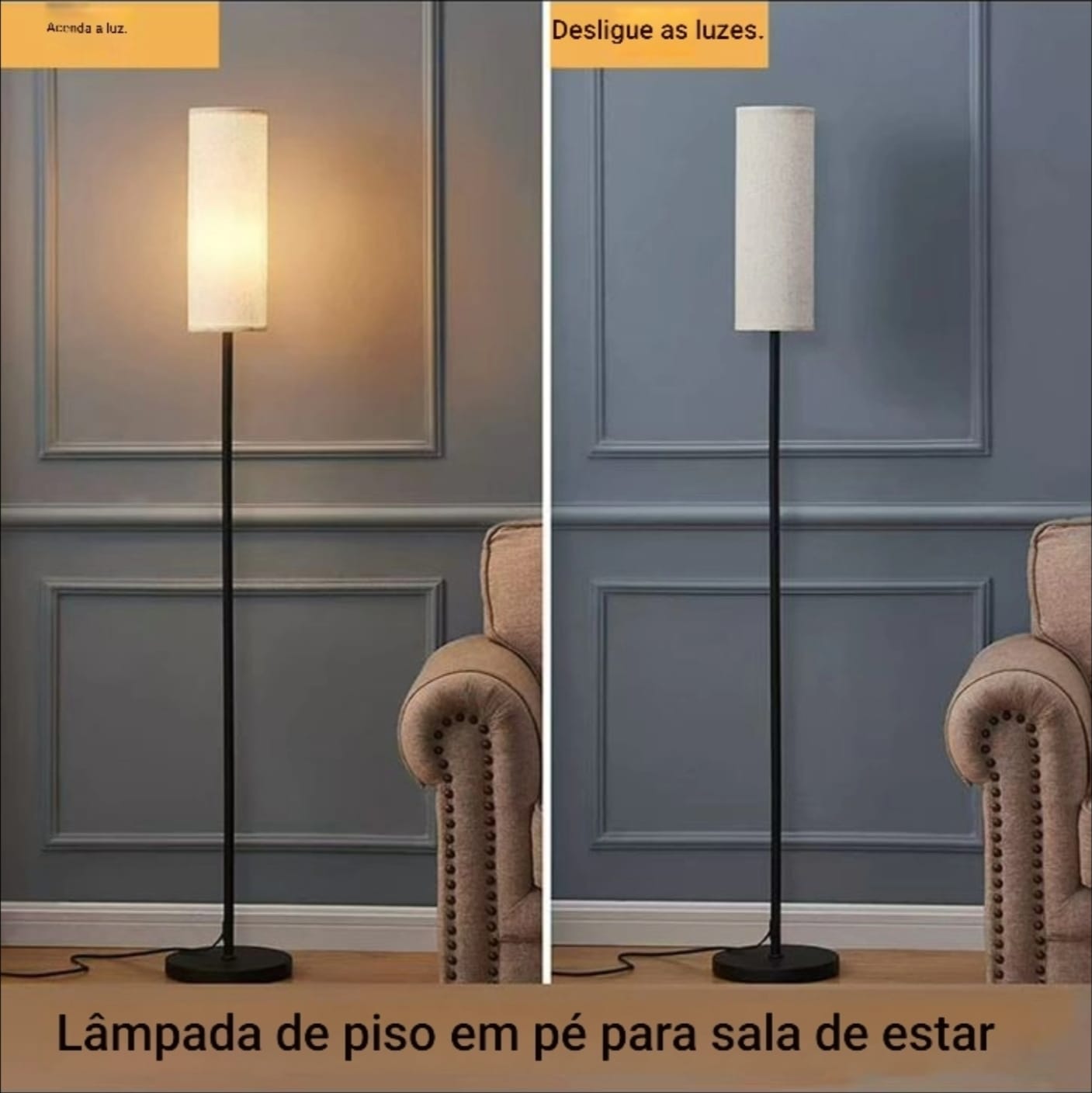Luminária de Chão Minimalista Abajur de Piso Estilo Nórdico