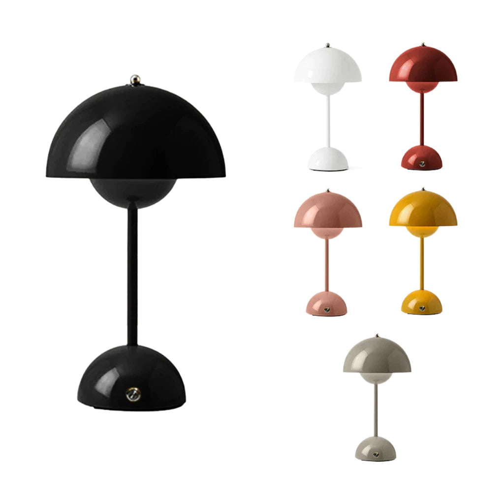 Abajur Luminária de Mesa Cogumelo LED Touch Recarregável - 3 Tons de Luz